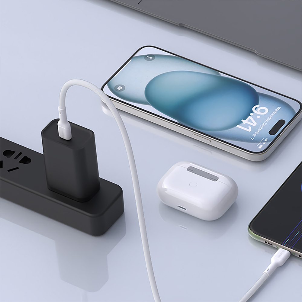 iTok webáruház - Dudao Dudao L9C 65 W USB-C–USB-C kábel, 1 m (fehér) 7 Dudao L9C 65W USB-C - USB-C Cable 1m (fehér)
