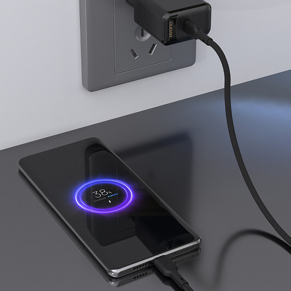 iTok webáruház - Dudao Dudao L9C 65 W USB-C–USB-C kábel, 2 m (fekete) 7 Dudao L9C 65W USB-C - USB-C 2m Cable (fekete)