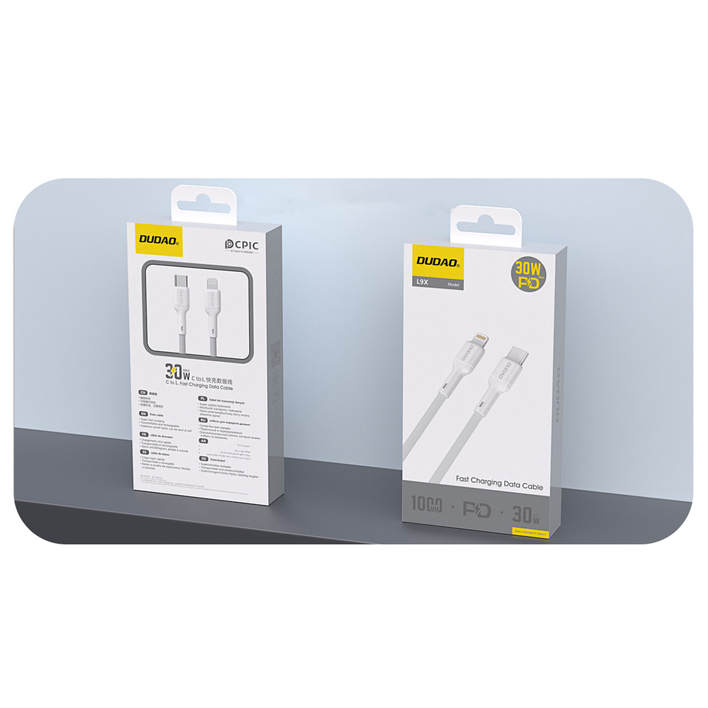 iTok webáruház - Dudao Dudao L9X 30W USB-C–Lightning kábel 2 m (fehér) 2 Dudao L9X 30W USB-C - Lightning Cable 2m (fehér)