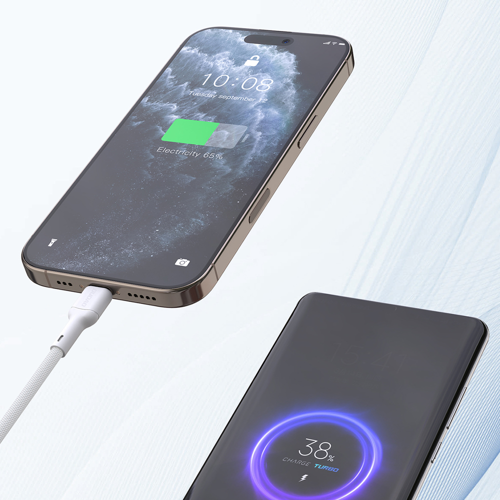iTok webáruház - Dudao Dudao L9C Max 240W PD USB-C–USB-C kábel, 2 m (fehér) 2 Dudao L9C Max 240W PD USB-C - USB-C 2m Cable (fehér)