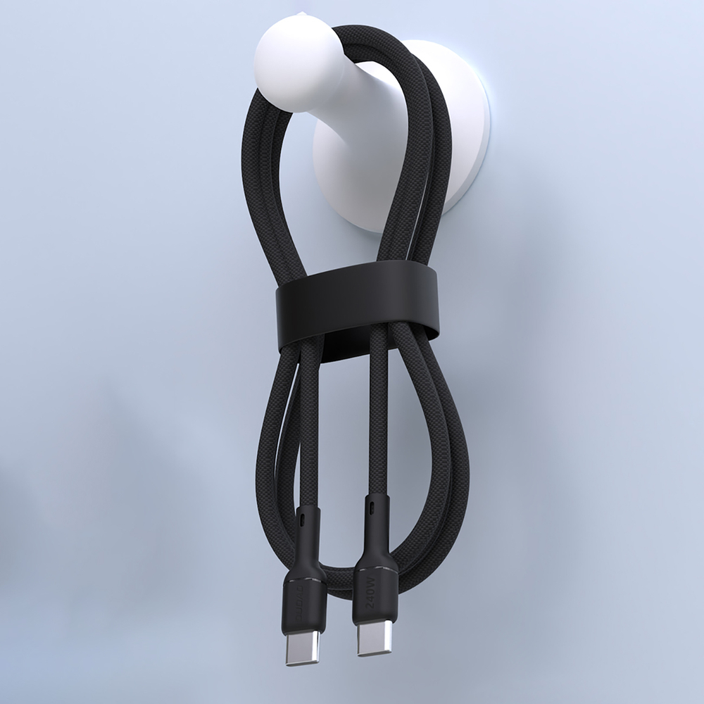 iTok webáruház - Dudao Dudao L9C Max 240 W USB-C–USB-C kábel, 2 m (fekete) 5 Dudao L9C Max 240W PD USB-C - USB-C 2m Cable (fekete)