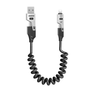 Dudao L20 Pro 4 az 1-ben USB-A / USB-C – Lightning / USB-C kábel (fekete)