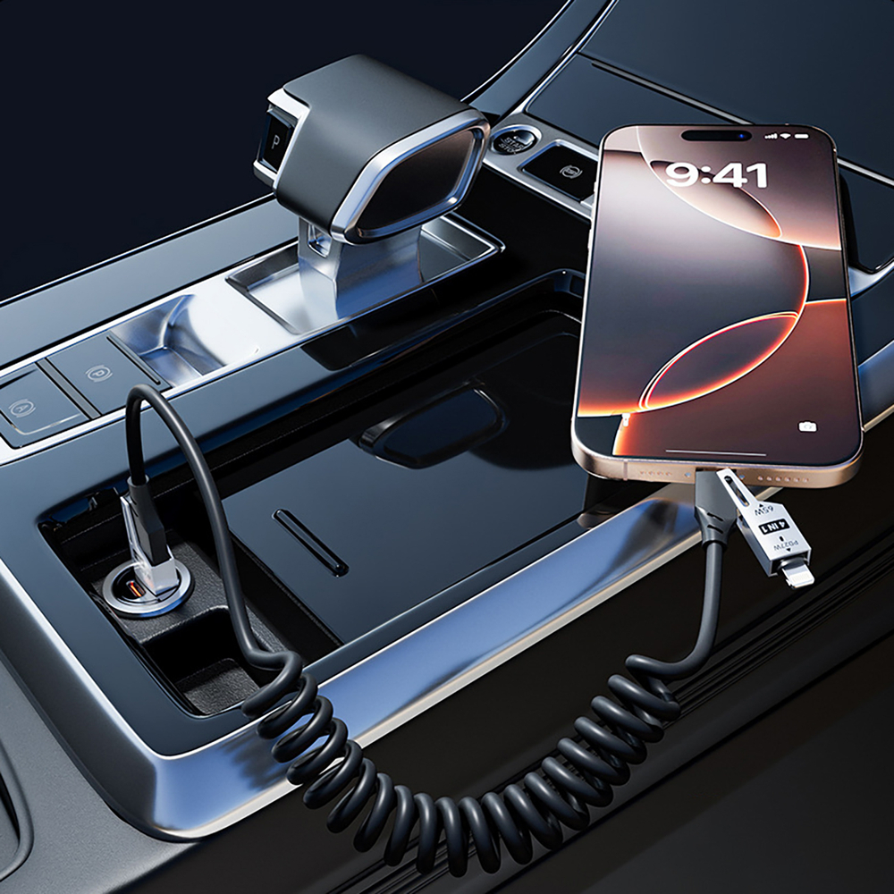 iTok webáruház - Dudao Dudao L20 Pro 4 az 1-ben USB-A / USB-C – Lightning / USB-C kábel (fekete) 6 Dudao L20 Pro 4-in-1 USB-A / USB-C - Lightning / USB-C Cable (fekete)