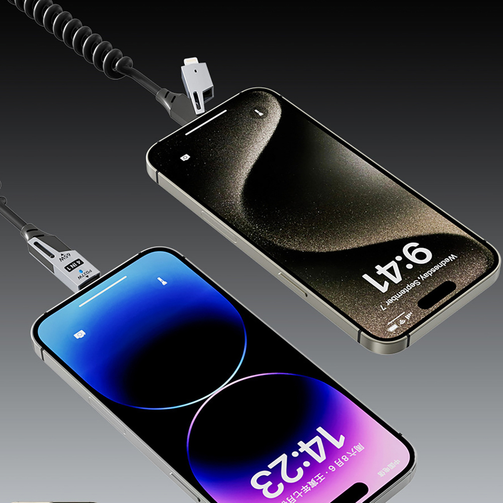 iTok webáruház - Dudao Dudao L20 Pro 4 az 1-ben USB-A / USB-C – Lightning / USB-C kábel (fekete) 7 Dudao L20 Pro 4-in-1 USB-A / USB-C - Lightning / USB-C Cable (fekete)