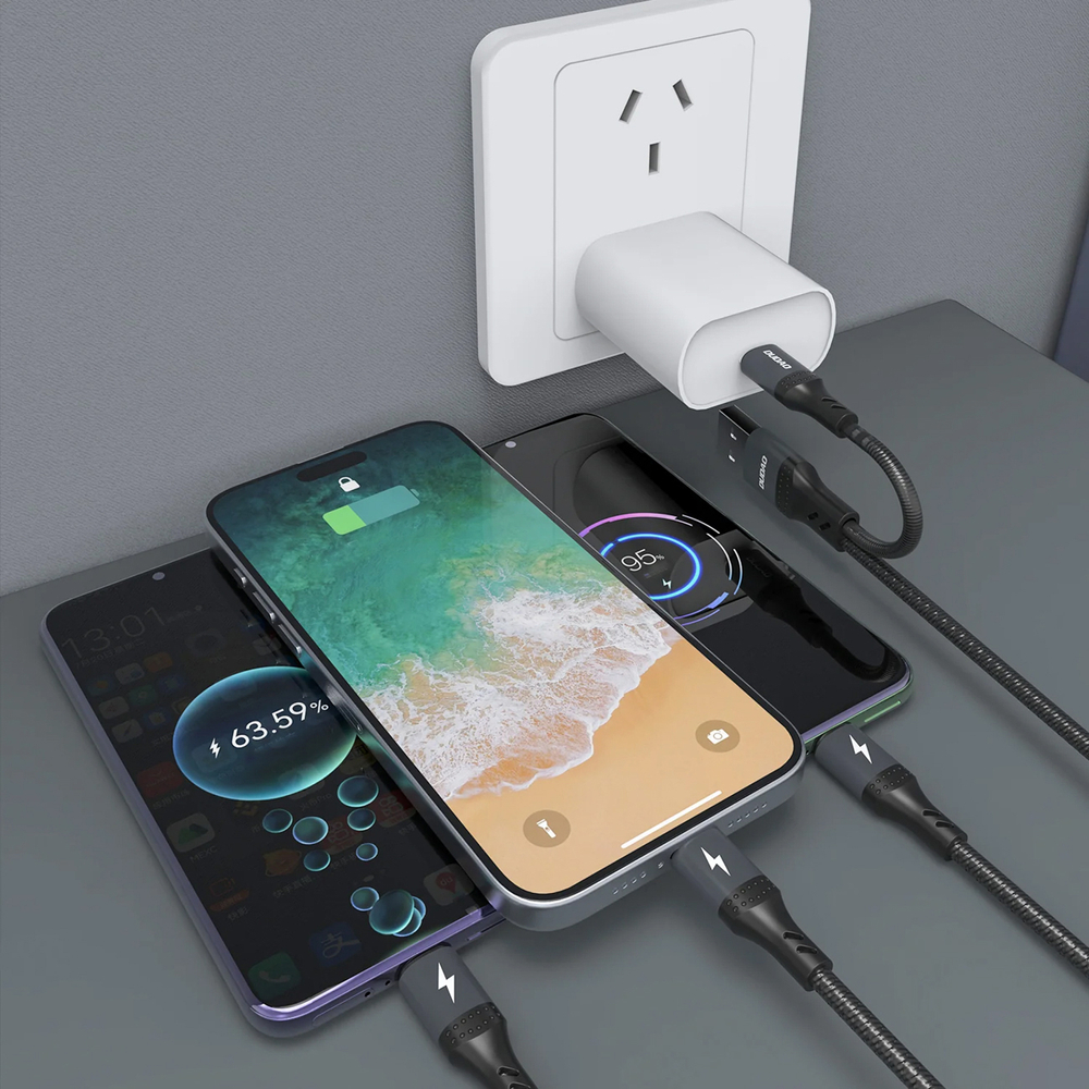 iTok webáruház - Dudao Dudao L3W 66 W-os USB-A/USB-C – Lightning/USB-C/MicroUSB kábel (fekete) 3 Dudao L3W USB-A/USB-C to Lightning/USB-C/MicroUSB 66W Cable (fekete)