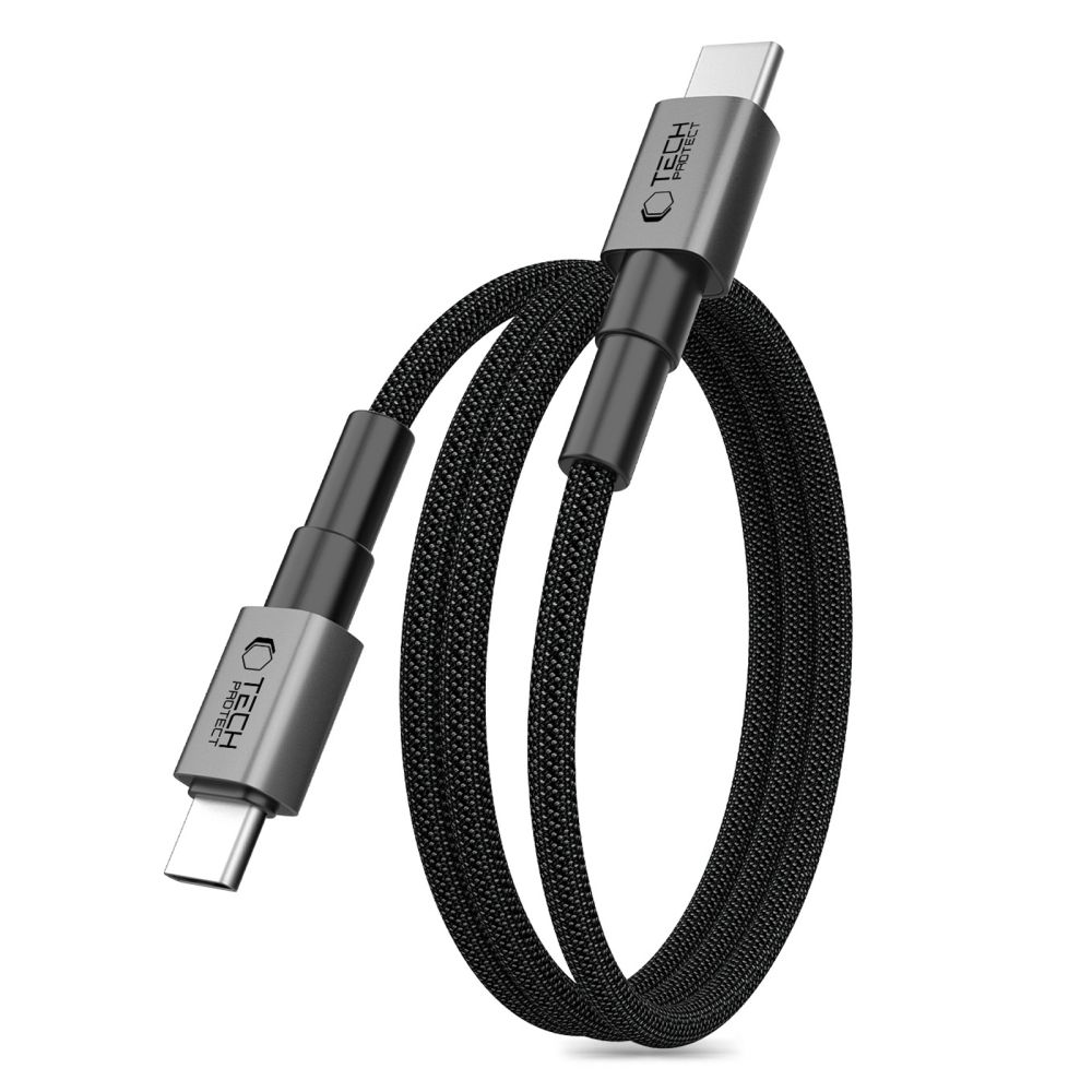 iTok webáruház - Tech-Protect Tech-Protect Ultraboost DNA MagTwist USB-C–USB-C PD kábel 100 W / 5 A, 100 cm (szürke) 1 Tech-Protect Ultraboost DNA MagTwist USB-C PD Cable 100W / 5A 100 cm (szürke)