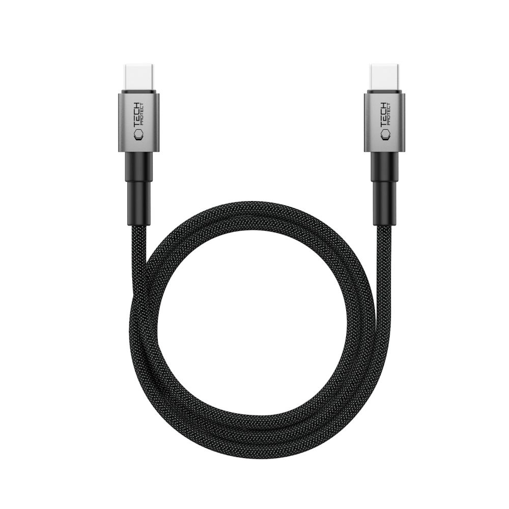iTok webáruház - Tech-Protect Tech-Protect Ultraboost DNA MagTwist USB-C–USB-C PD kábel 100 W / 5 A, 100 cm (szürke) 2 Tech-Protect Ultraboost DNA MagTwist USB-C PD Cable 100W / 5A 100 cm (szürke)