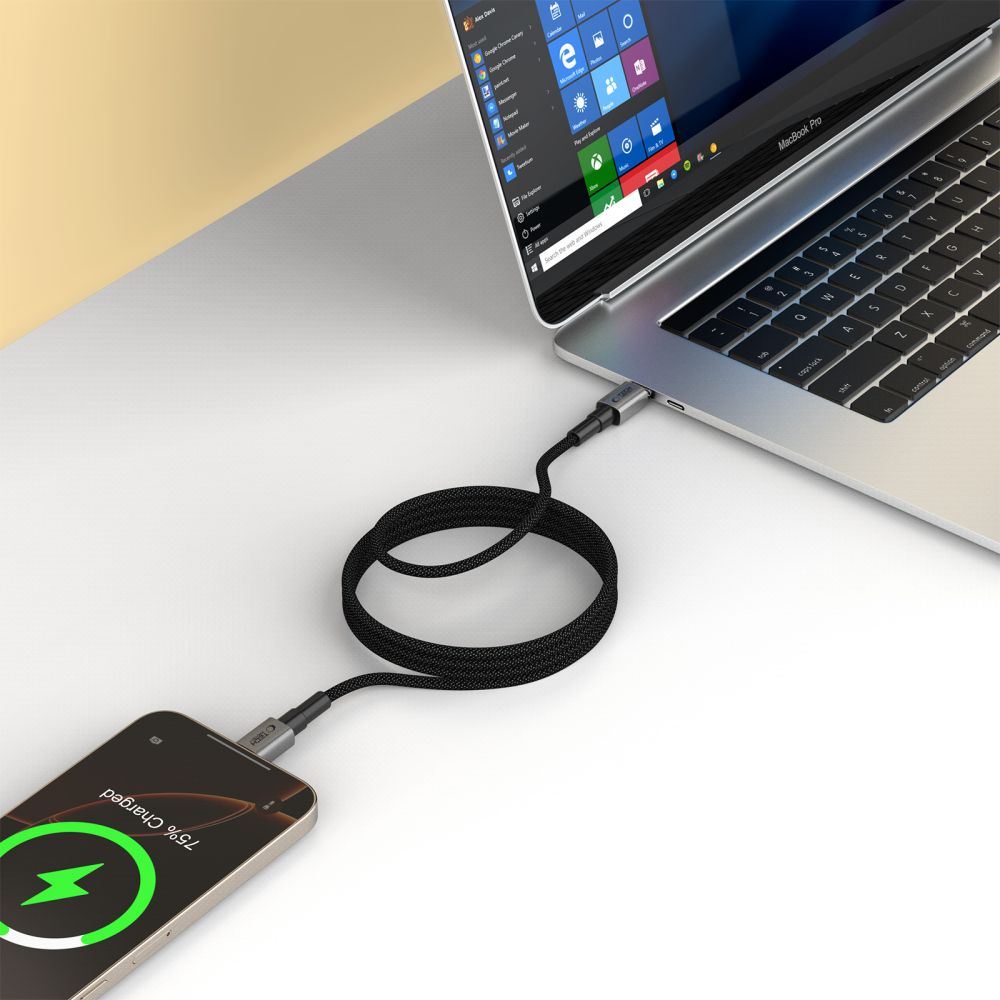 iTok webáruház - Tech-Protect Tech-Protect Ultraboost DNA MagTwist USB-C–USB-C PD kábel 100 W / 5 A, 100 cm (szürke) 6 Tech-Protect Ultraboost DNA MagTwist USB-C PD Cable 100W / 5A 100 cm (szürke)