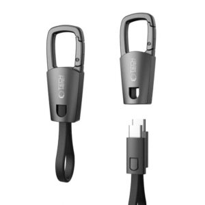 Tech-Protect Ultraboost DNA USB-C kábel kulcstartóval, 60 W / 3 A (szürke)