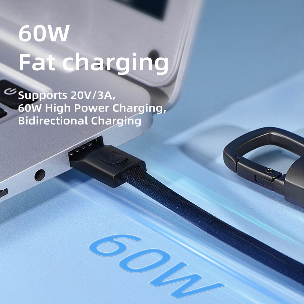 iTok webáruház - Tech-Protect Tech-Protect Ultraboost DNA USB-C kábel kulcstartóval, 60 W / 3 A (szürke) 5 Tech-Protect Ultraboost DNA Cable with Keychain USB-C PD 60W / 3A (szürke)