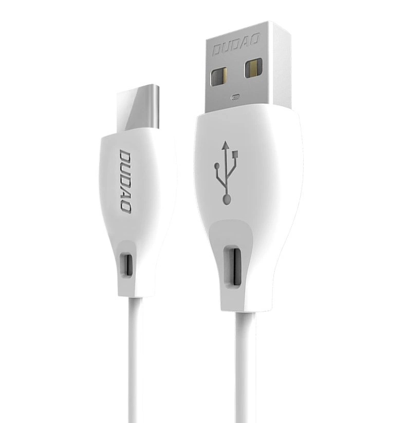 iTok webáruház - Dudao Dudao L4T USB-A – USB-C kábel, 1 m, fehér 1 Dudao USB Type C 2.1A 1m white cable (L4T 1m white)