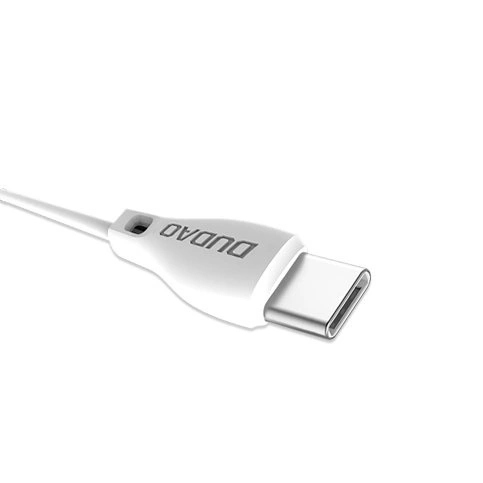 iTok webáruház - Dudao Dudao L4T USB-A – USB-C kábel, 1 m, fehér 3 Dudao USB Type C 2.1A 1m white cable (L4T 1m white)