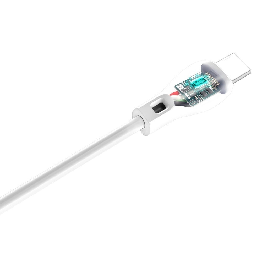 iTok webáruház - Dudao Dudao L4T USB-A – USB-C kábel, 1 m, fehér 5 Dudao USB Type C 2.1A 1m white cable (L4T 1m white)