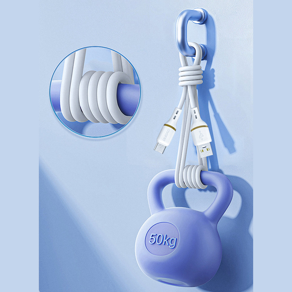 iTok webáruház - Dudao Dudao L25C USB-C–USB-C szilikonkábel 60 W, 1 m (fehér) 5 Dudao L25C USB-C - USB-C Silicone Cable 60W 1m (fehér)