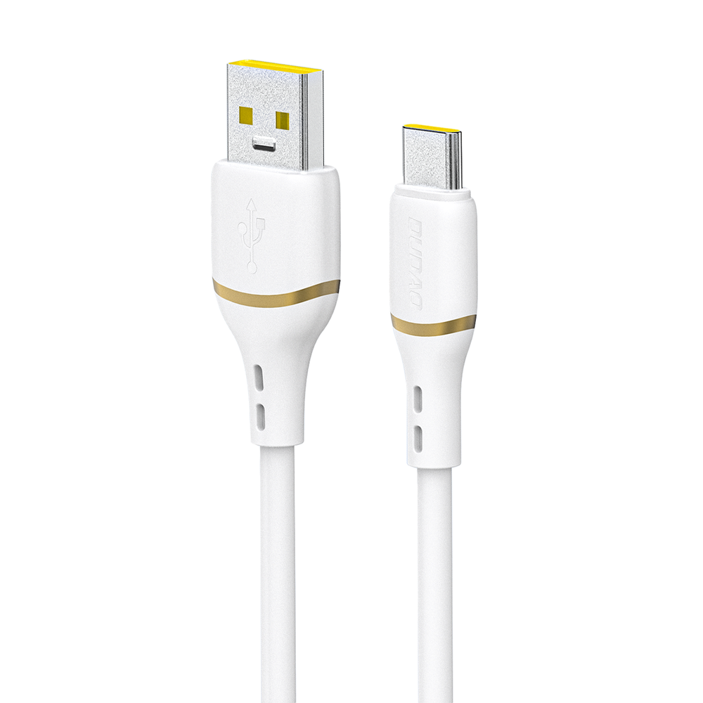 iTok webáruház - Dudao Dudao L25T USB-A–USB-C szilikon kábel, 5 A, 1 m (fehér) 1 Dudao L25T USB-A - USB-C Silicone Cable 5A 1m (fehér)