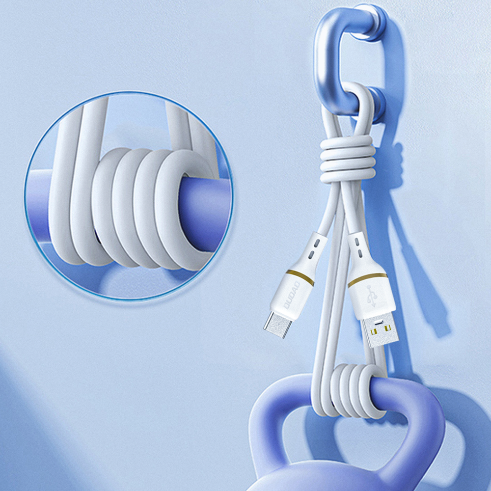 iTok webáruház - Dudao Dudao L25T USB-A–USB-C szilikon kábel, 5 A, 1 m (fehér) 3 Dudao L25T USB-A - USB-C Silicone Cable 5A 1m (fehér)