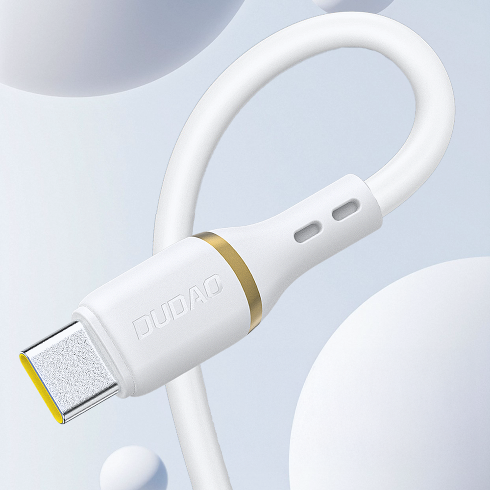 iTok webáruház - Dudao Dudao L25T USB-A–USB-C szilikon kábel, 5 A, 1 m (fehér) 4 Dudao L25T USB-A - USB-C Silicone Cable 5A 1m (fehér)
