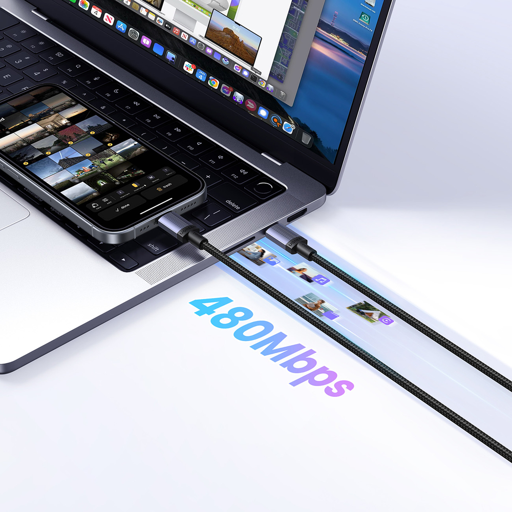 iTok webáruház - Ugreen Ugreen USB-C–USB-C PD kábel, 100 W, 5 A, 1 m (fekete) 4 Ugreen USB-C to USB-C PD Cable 100W 5A 1m (fekete)