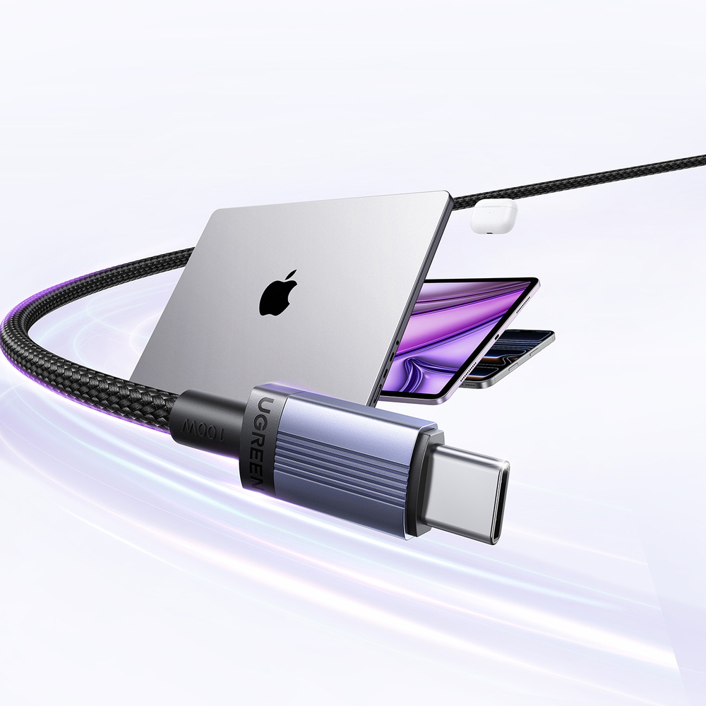 iTok webáruház - Ugreen Ugreen USB-C–USB-C PD kábel 100 W, 5 A, 2 m (fekete) 3 Ugreen USB-C to USB-C PD Cable 100W 5A 2m (fekete)