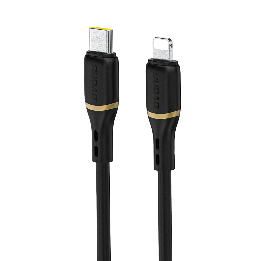 iTok webáruház - Dudao Dudao L25X USB-C–Lightning kábel, 1 m, 30 W (fekete) 1 Dudao L25X USB-C - Lightning Cable 1m 30W with Soft Silicone Braid (fekete)