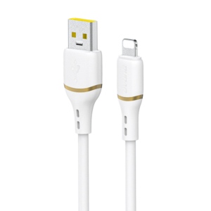Dudao L25L USB-A–Lightning kábel, 1 m, 30 W, puha szilikon borítással (fehér)