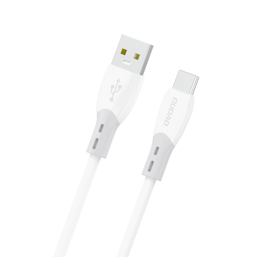 iTok webáruház - Dudao Dudao L25ST 5 A USB-A–USB-C kábel, 1 m (fehér) 1 Dudao L25ST 5 A USB-A - USB-C Cable with Soft Silicone Braid 1 m (fehér)