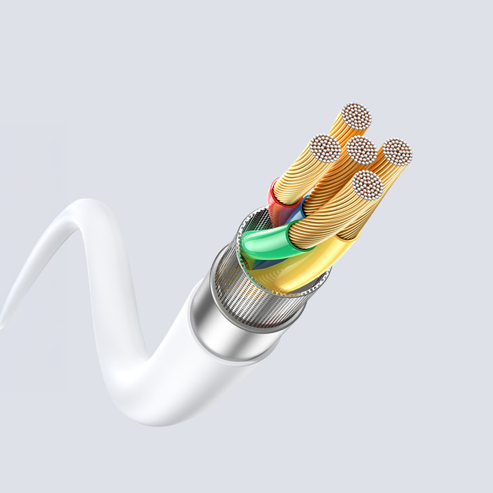 iTok webáruház - Dudao Dudao L25ST 5 A USB-A–USB-C kábel, 1 m (fehér) 3 Dudao L25ST 5 A USB-A - USB-C Cable with Soft Silicone Braid 1 m (fehér)