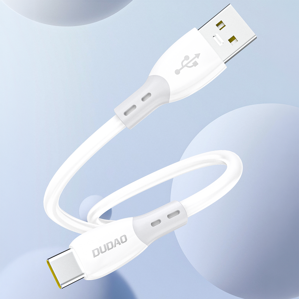 iTok webáruház - Dudao Dudao L25ST 5 A USB-A–USB-C kábel, 1 m (fehér) 6 Dudao L25ST 5 A USB-A - USB-C Cable with Soft Silicone Braid 1 m (fehér)