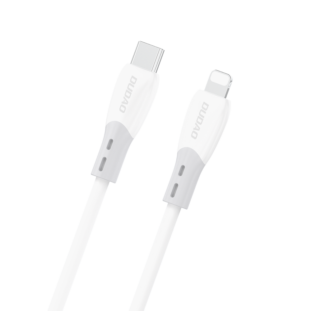 iTok webáruház - Dudao Dudao L25SX USB-C–Lightning kábel 30 W, 1 m (fehér) 1 Dudao L25SX 30W USB-C - Lightning Cable with Soft Silicone Braid 1m (fehér)