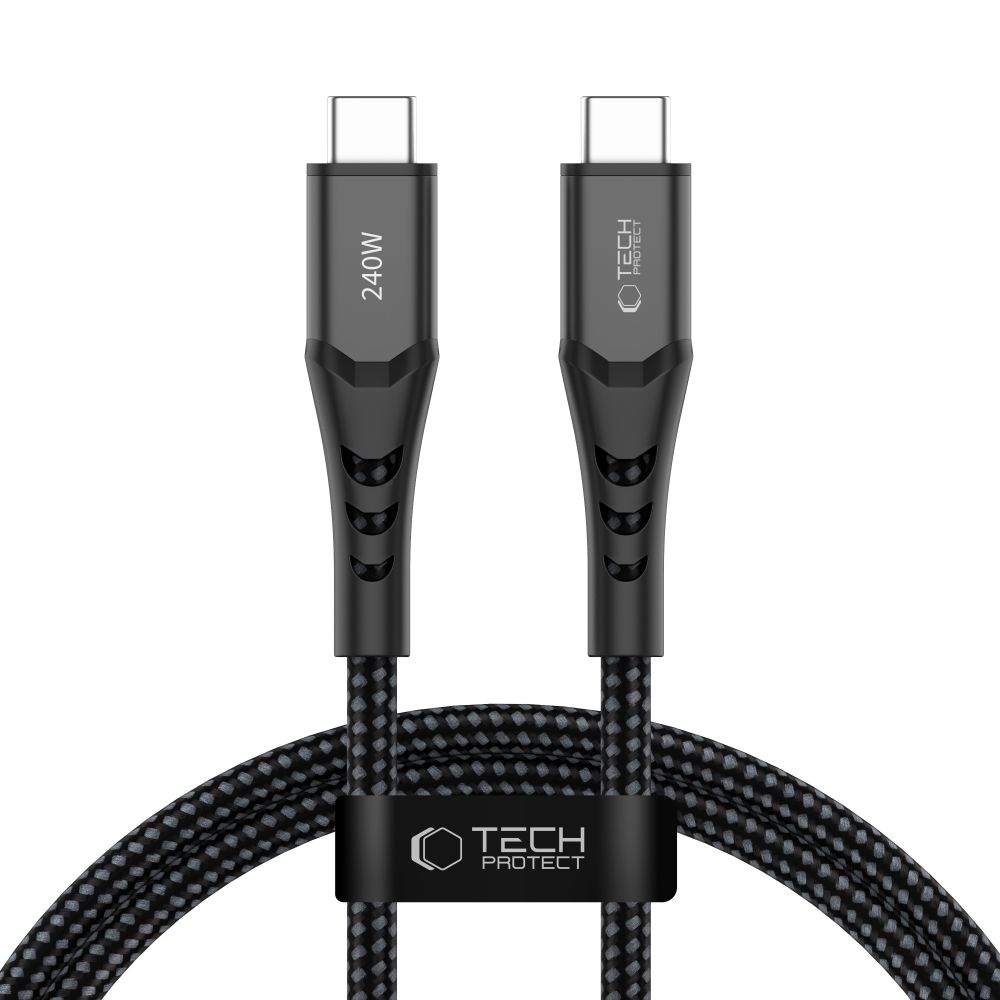 iTok webáruház - Tech-Protect Tech-Protect Ultraboost UB11T USB-C–USB-C kábel, 240 W, 100 cm (fekete) 1 Tech-Protect Ultraboost UB11T USB-C / USB-C PD 240W / QC3.0 Cable 100 cm (fekete)