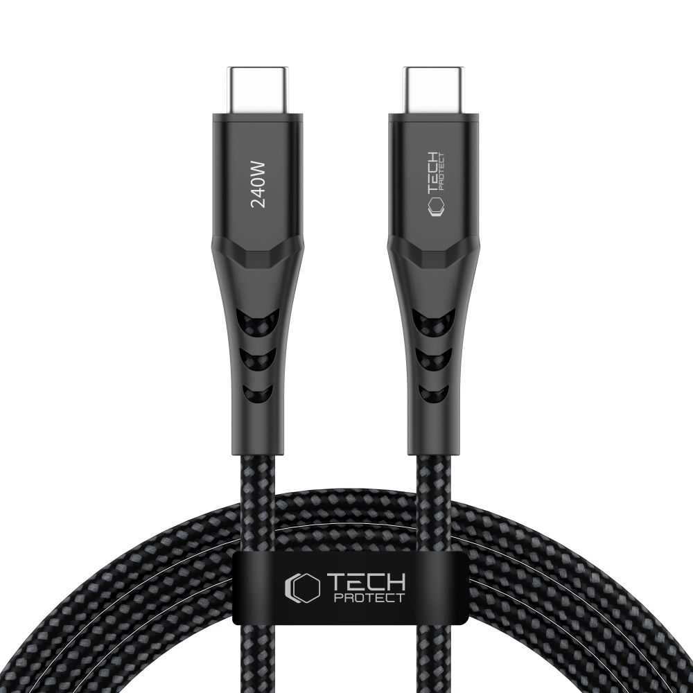 iTok webáruház - Tech-Protect Tech-Protect Ultraboost UB11T USB-C–USB-C PD 240 W / QC 3.0 kábel, 200 cm (fekete) 1 Tech-Protect Ultraboost UB11T USB-C / USB-C PD 240W / QC3.0 Cable 200 cm (fekete)