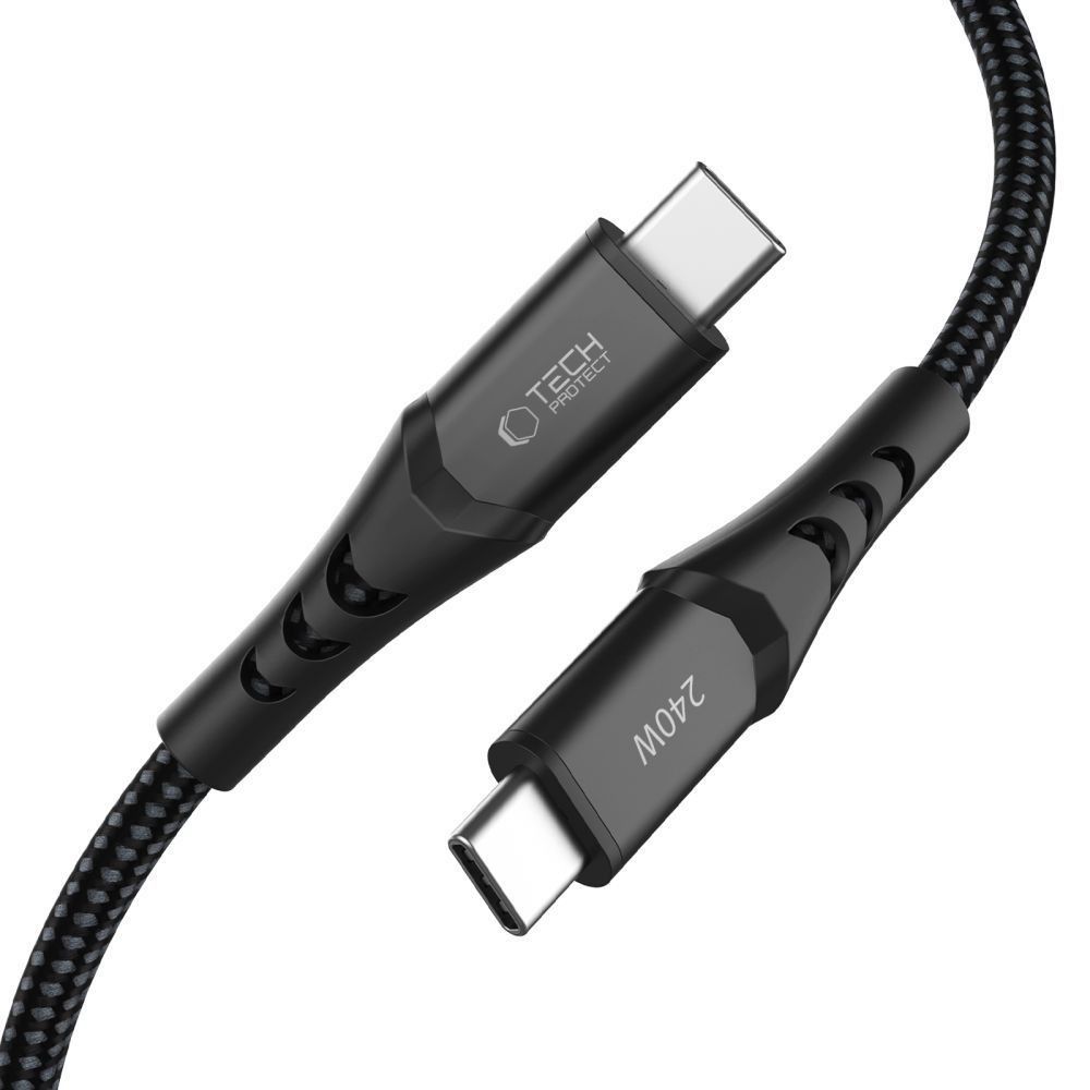 iTok webáruház - Tech-Protect Tech-Protect Ultraboost UB11T USB-C–USB-C PD 240 W / QC 3.0 kábel, 200 cm (fekete) 2 Tech-Protect Ultraboost UB11T USB-C / USB-C PD 240W / QC3.0 Cable 200 cm (fekete)