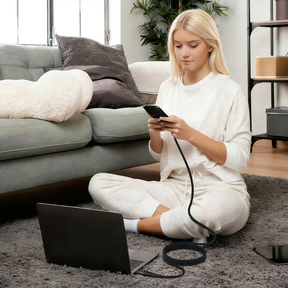 iTok webáruház - Tech-Protect Tech-Protect Ultraboost UB11T USB-C–USB-C PD 240 W / QC 3.0 kábel, 200 cm (fekete) 7 Tech-Protect Ultraboost UB11T USB-C / USB-C PD 240W / QC3.0 Cable 200 cm (fekete)