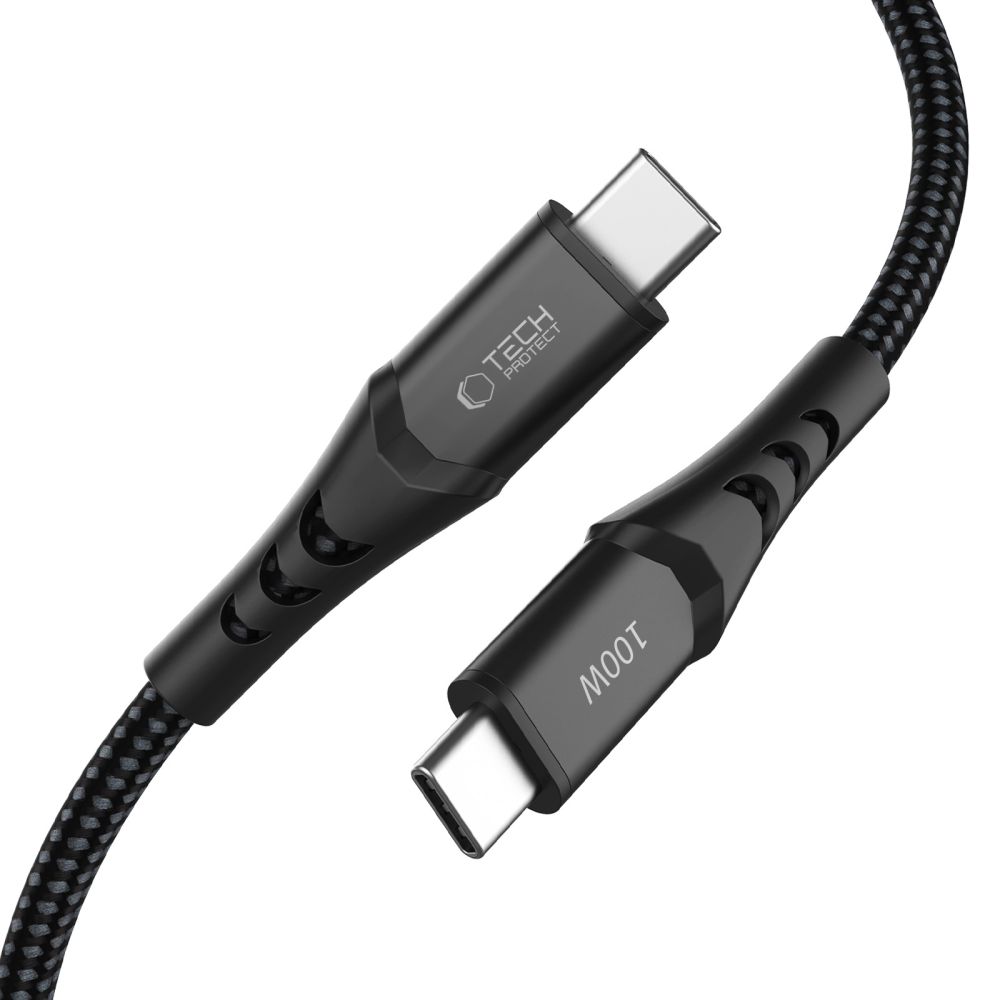 iTok webáruház - Tech-Protect Tech-Protect Ultraboost UB11T USB-C–USB-C kábel 100 W, 100 cm (fekete) 3 Tech-Protect Ultraboost UB11T USB-C / USB-C PD 100W / QC3.0 Cable 100 cm (fekete)