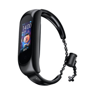 Fém szíj Xiaomi Mi Band 3 / 4 / 5 / 6 készülékhez (fekete)