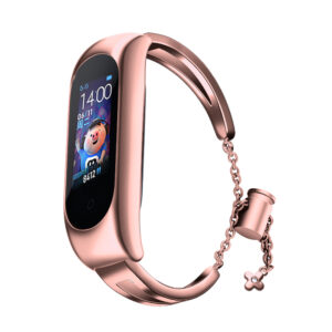 Fém szíj Xiaomi Mi Band 3 / 4 / 5 / 6 készülékhez (rózsaszín)