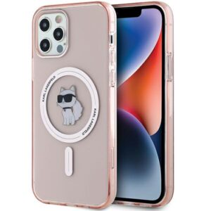Karl Lagerfeld IML Choupette MagSafe tok iPhone 12/12 Pro készülékhez (rózsaszín)