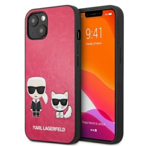 Karl Lagerfeld Ikonik Karl & Choupette iPhone 13 mini tok (fukszia)