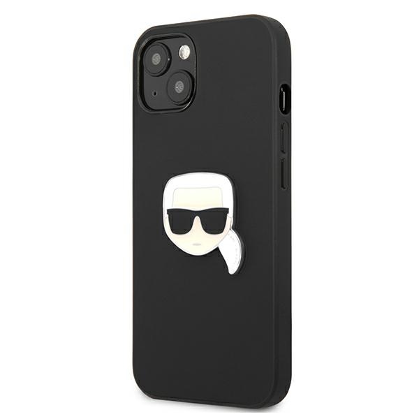 iTok webáruház - Karl Lagerfeld Karl Lagerfeld Ikonik Karl fej mintás bőrhatású tok iPhone 13 mini készülékhez (fekete) 2 Karl Lagerfeld Leather Ikonik Karl's Head Metal Case for iPhone 13 mini (fekete)