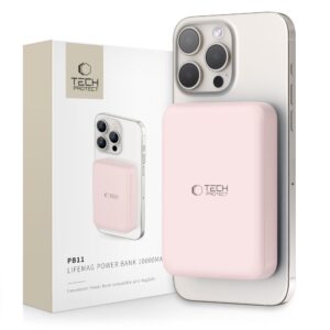 Tech-Protect LifeMag PB11 10000 mAh MagSafe powerbank, rózsaszín