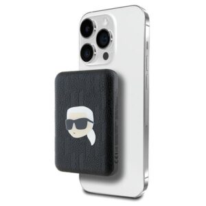 Karl Lagerfeld KLPB5FPGKSKIHK MagSafe powerbank 5000 mAh – Karl Head Pin, fekete