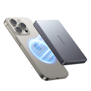 Joyroom JR-PBM08 Pro 10000mAh 20W mágneses powerbank vezeték nélküli töltéssel (szürke)