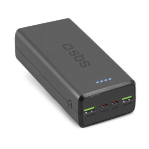SBS TTBB30000PD20K powerbank 30000 mAh, 2× USB-C és 2× USB-A (fekete)