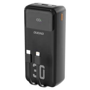 Dudao K15MAX 30000 mAh PD 22,5 W powerbank beépített kábelekkel (fekete)