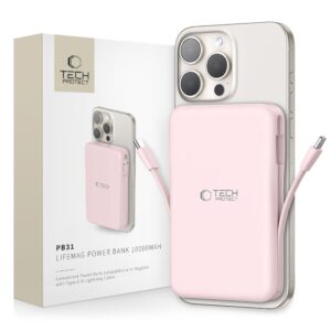 Tech-Protect PB31 LifeMag MagSafe 10000 mAh powerbank (rózsaszín)