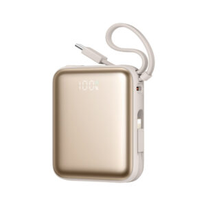 Joyroom JR-PBF27 22,5 W 10000 mAh powerbank beépített USB-C és Lightning kábelekkel (arany)