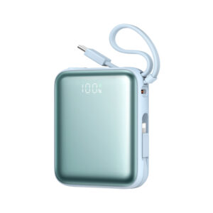 Joyroom JR-PBF27 22,5 W 10000 mAh powerbank két beépített kábellel (kék)