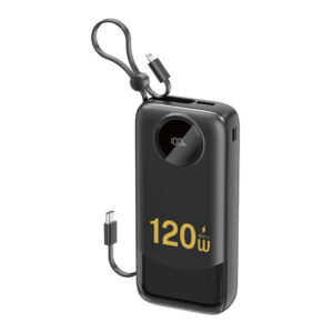 Dudao K13Pro 20 000 mAh powerbank beépített kábelekkel (fekete)