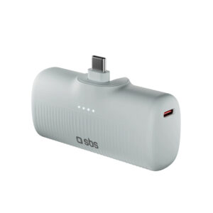 SBS EcoPower 5000 mAh 10 W powerbank beépített USB-C csatlakozóval (szürke)
