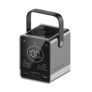 Cuktech P01CT powerbank 300 W, 40000 mAh, vezeték nélküli töltéssel, 2× USB-C + 2× USB-A (fekete)